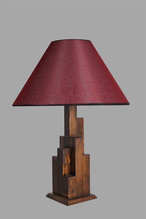 Opviq Lámpara de Mesa 8301-2M Nogal y Burdeos
